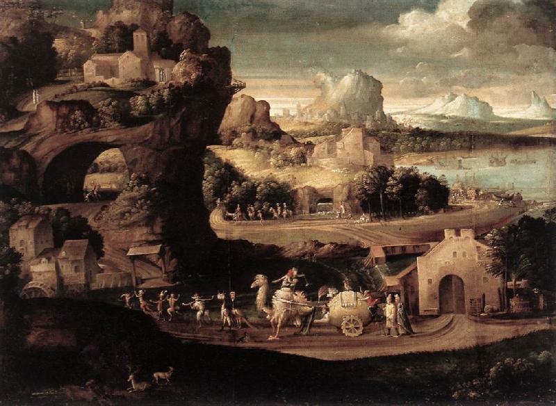 CARPI, Girolamo da Landscape with Magicians fs France oil painting art